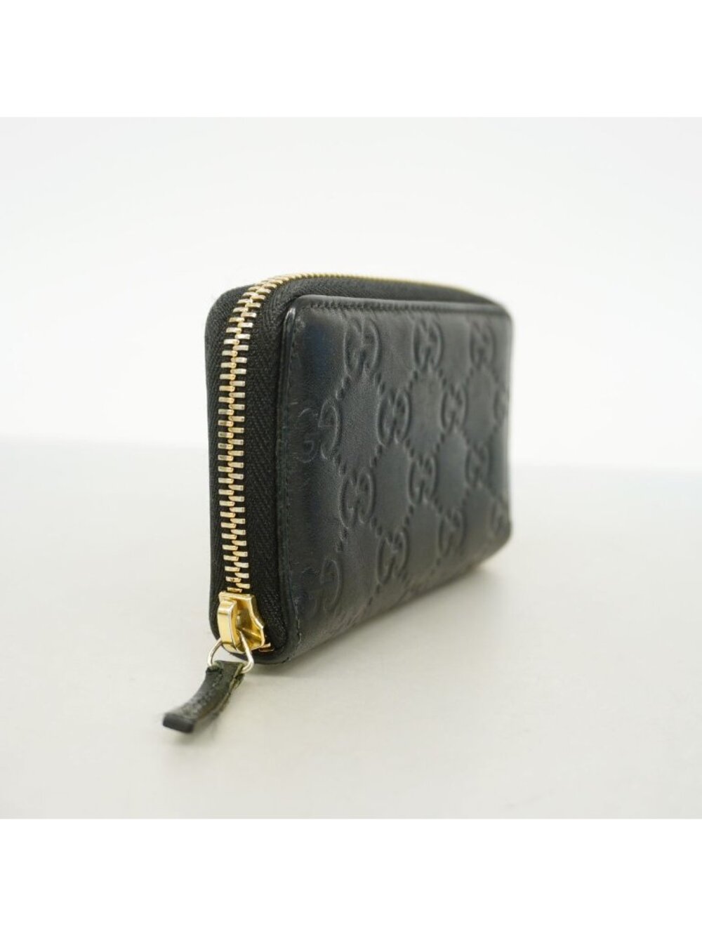 Gucci Coin Purse Guccissima Leather Black Champagne Gold - Picture 2 of 7